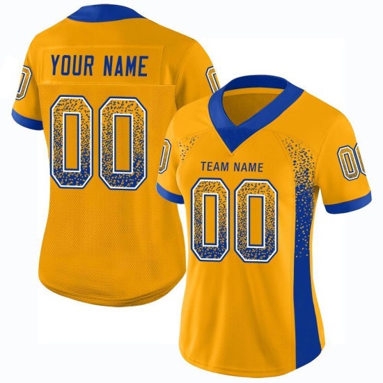 Maillot de football en maille dorée Drift Royal-White, personnalisé Maillot de football en maille dorée Drift Royal-White, personnalisé