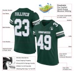 Maillot de football personnalisé vert en maille blanc-gris authentique Maillot de football personnalisé vert en maille blanc-gris authentique