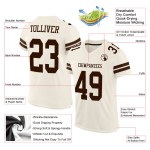 Maillot de football en maille authentique personnalisé marron crème Maillot de football en maille authentique personnalisé marron crème