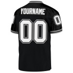 Maillot de football rétro en maille noire, personnalisé, authentique, blanc-gris Maillot de football rétro en maille noire, personnalisé, authentique, blanc-gris